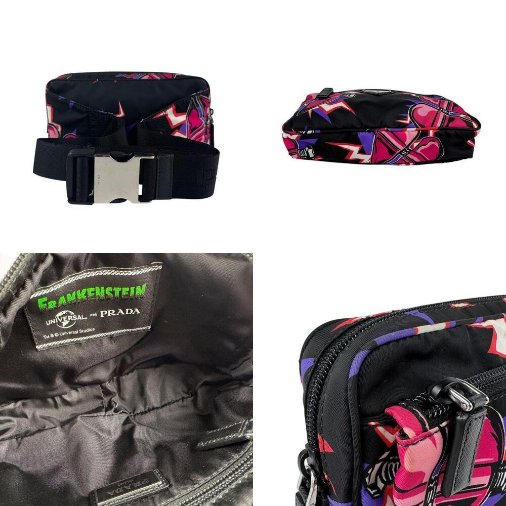 Prada pink bag Universal black silver waist - Picture 3 of 4